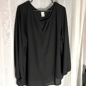 Chiffon Black long sleeve blouse